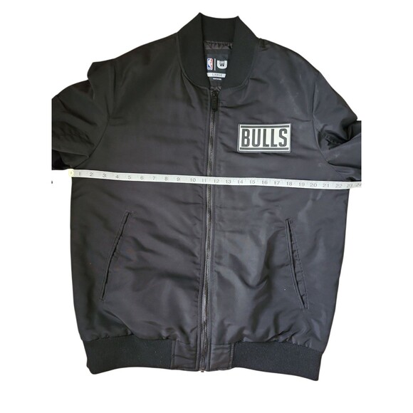 Unk NBA Chicago Bulls Bomber Jacket Mens Large Black Streetwear Basketball Gear - Picture 7 of 9